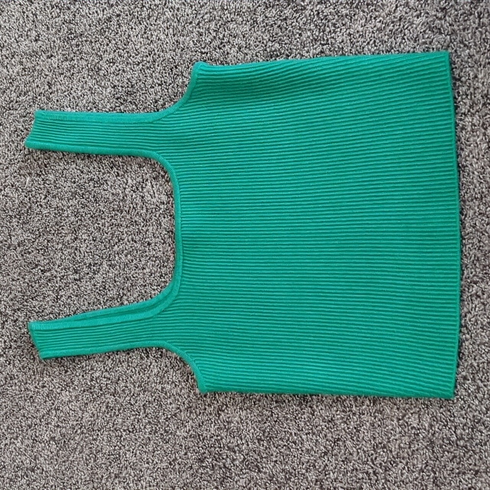 Abercrombie & Fitch Cropped Sweater Tank in Green Size Small